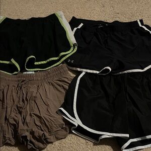 Under Armour Women's Black and Brown Athletic Shorts Set